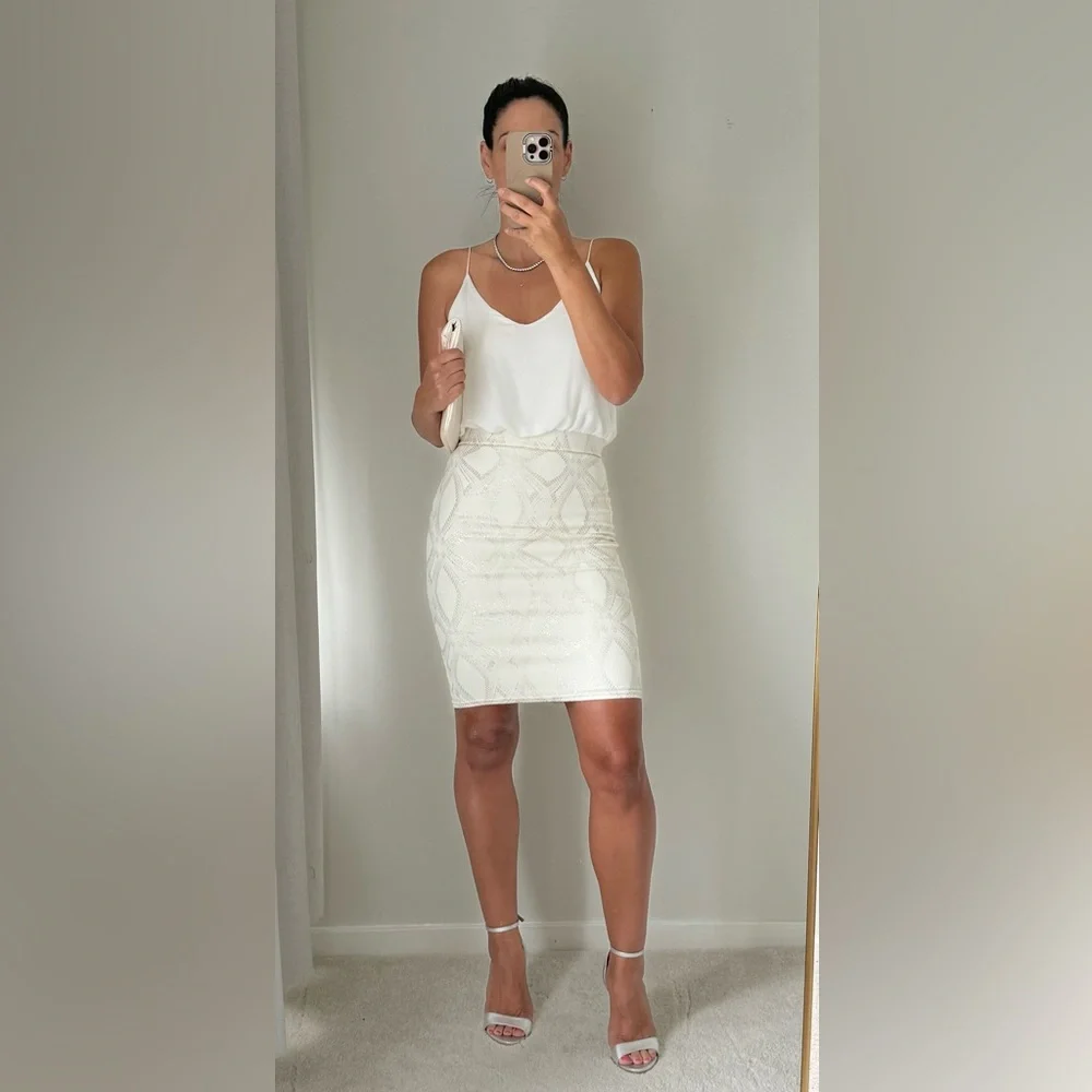 ASOS TFNC London White Bodycon Dress Small - Picture 3 of 15